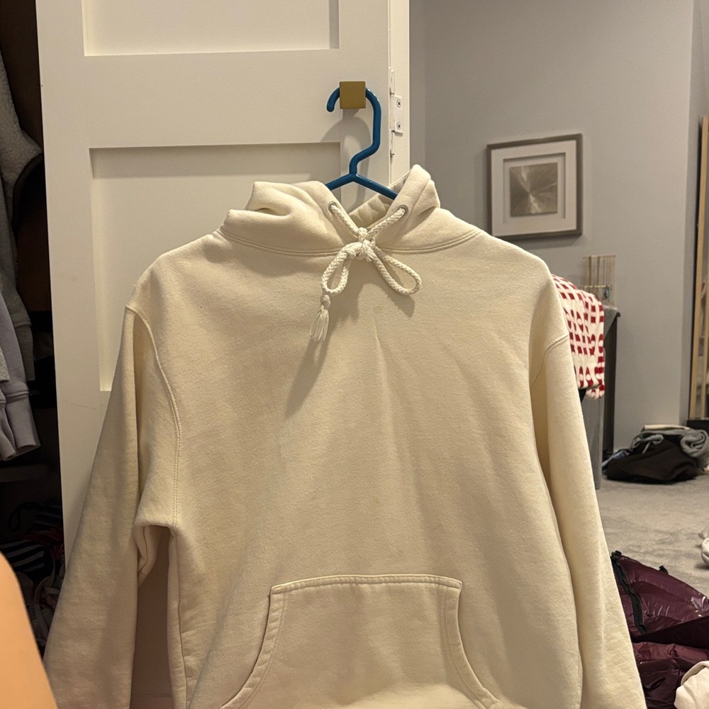 Cream Hoodie with Red Print - Picture 2 of 2